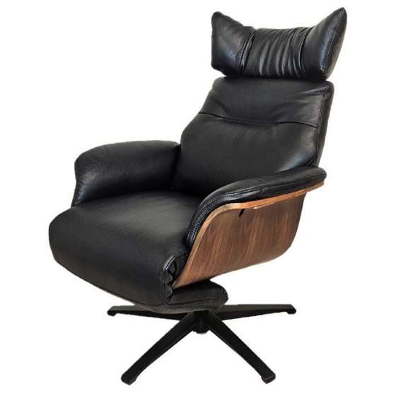 Кресло с электро-реклайнером STG-4432, черная кожа