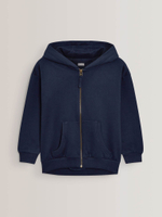 Толстовка с капюшоном на молнии для девочки Next 161-901, Темно-синий