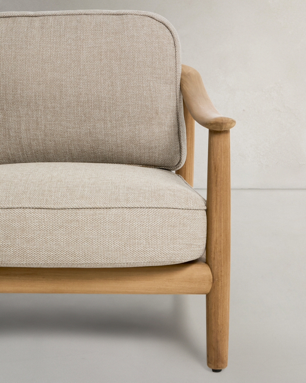 Уличный 2-х местный диван Elunda из тикового дерева и бежевой веревки