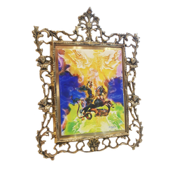 Bello De Bronze Панно настольное в бронзовой раме 'Св. Георгий Победоносец'