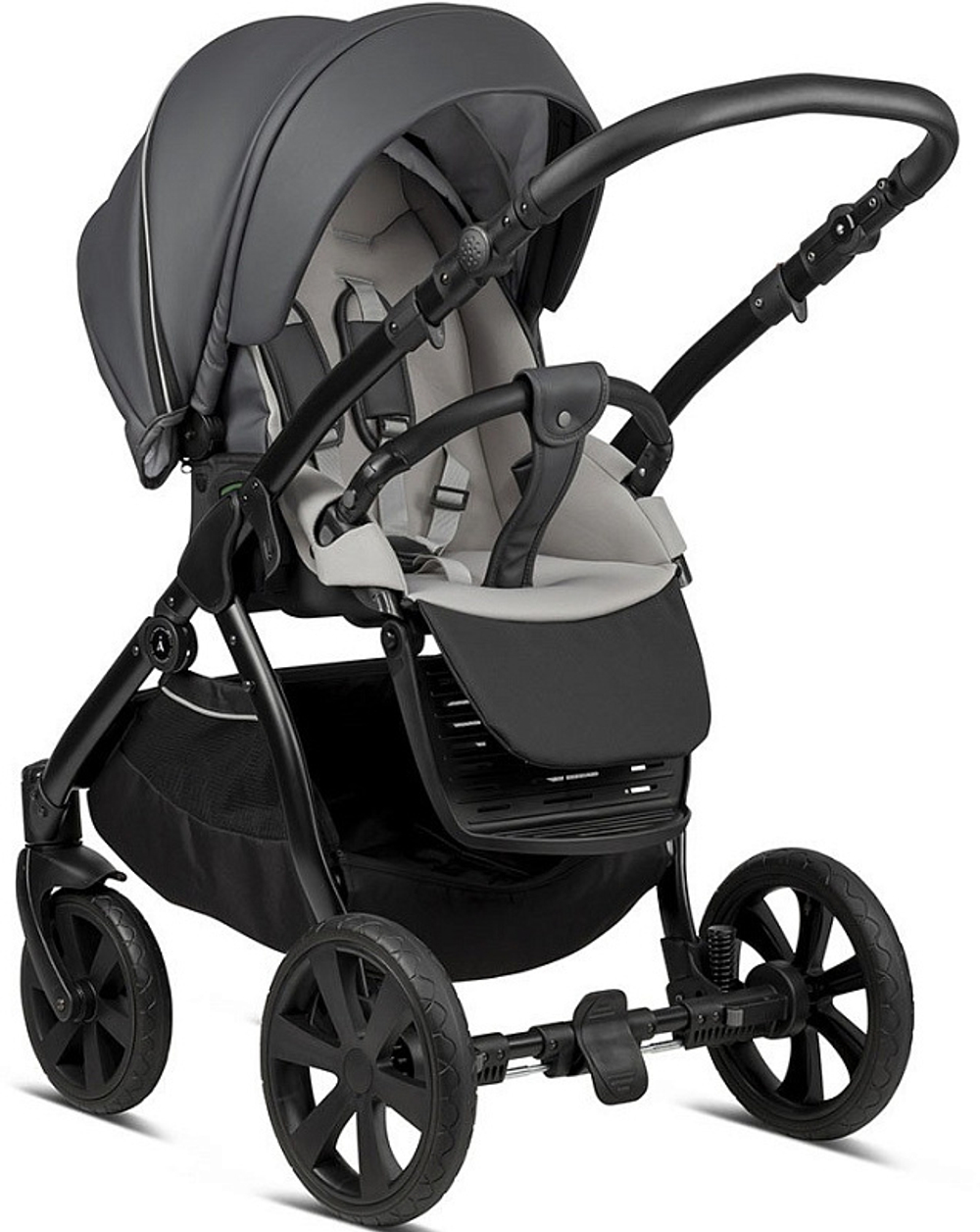 Детская коляска Noordi Fjordi Leather 2022 2 в 1 1132819/1302819 Shadow Grey