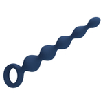 Синяя анальная ёлочка с кольцом 5 Beads Anal Bead - 20,4 см. (Цвет: синий)