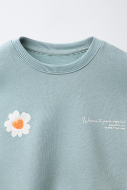 ZARA КОМПЛЕКТ ИЗ ТОЛСТОВКИ И ЛЕГИНСОВ, ЗЕЛЕНОВАТО-СИНИЙ