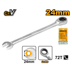 Ключ комбинированный трещоточный 24 мм INDUSTRIAL