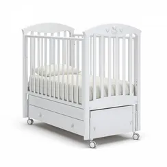 Детская кроватка с продольным маятником Гандылян Марсель Белая