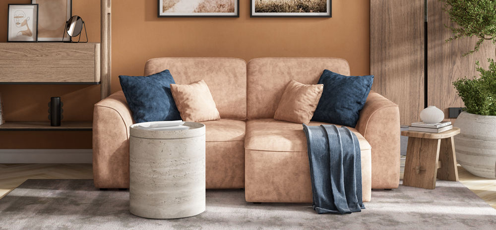 Угловой диван KING MODOOL Велюр Royal пион