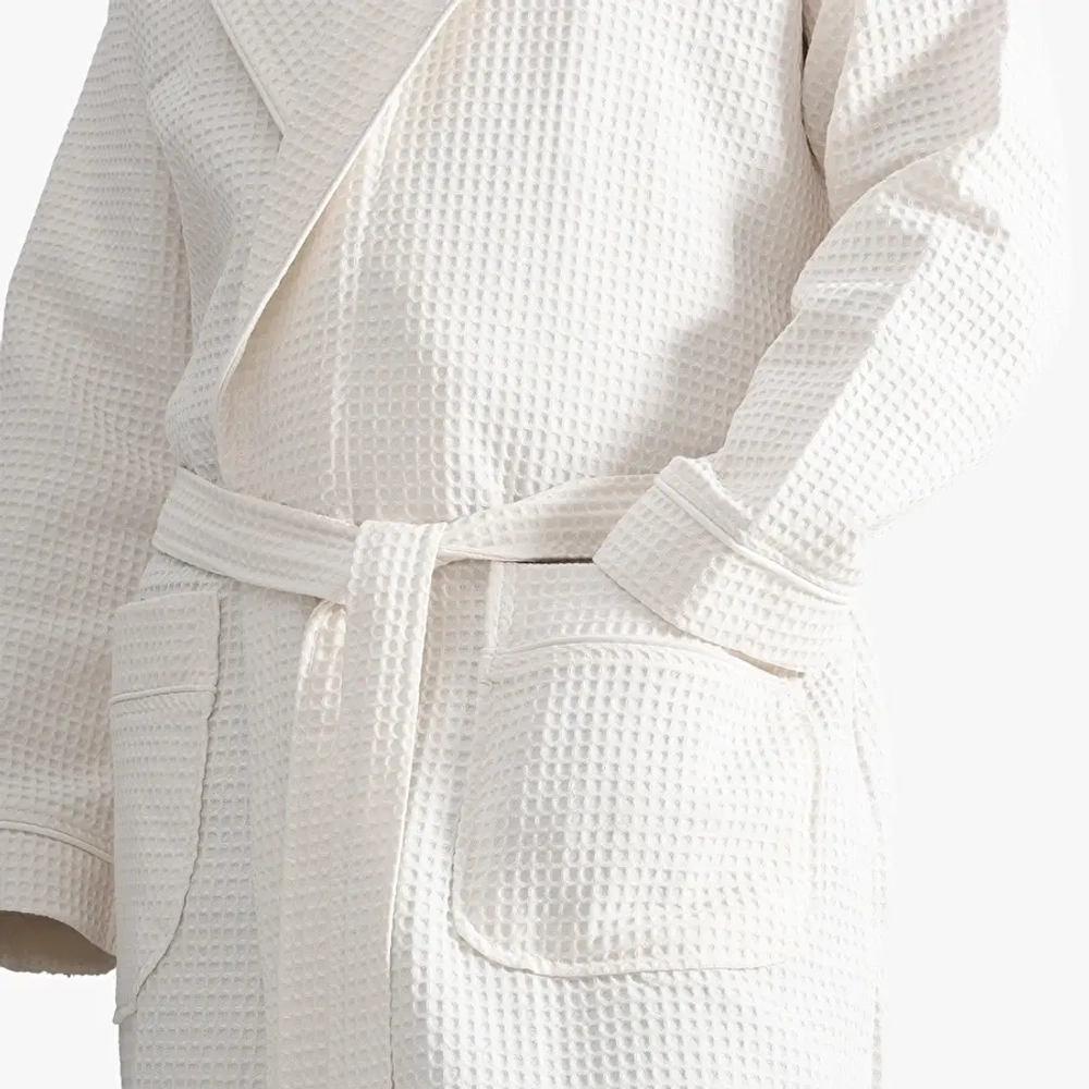 Вафельный халат GreenBlack | кремовый