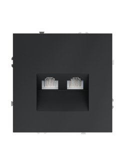 Розетка компьютерная 2-м СП S70 RJ45 + RJ45 кат.6 механизм графит Voltum VLS060207