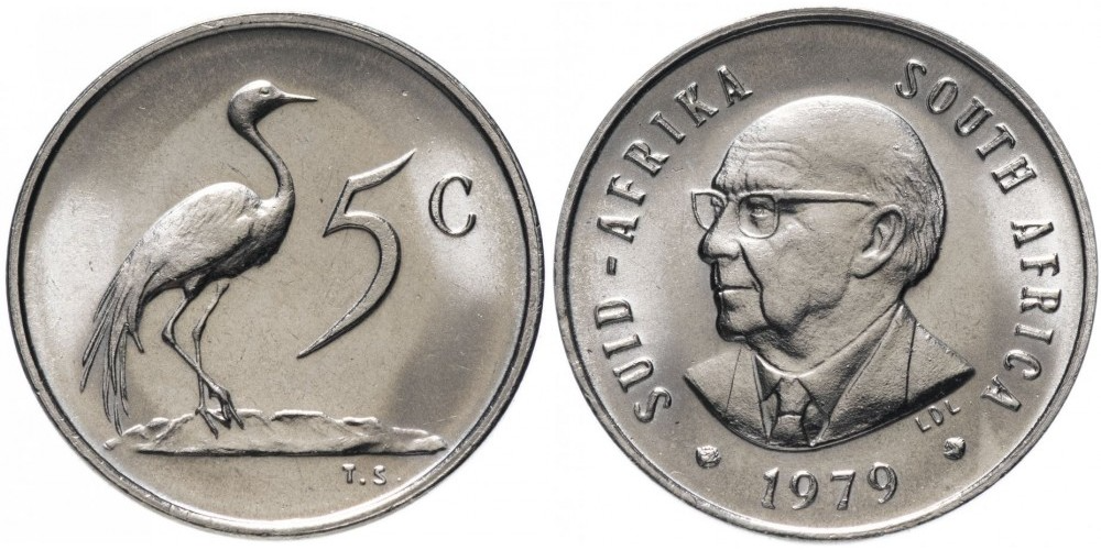ЮАР 5 центов, 1979 Николаас Дидерихс XF