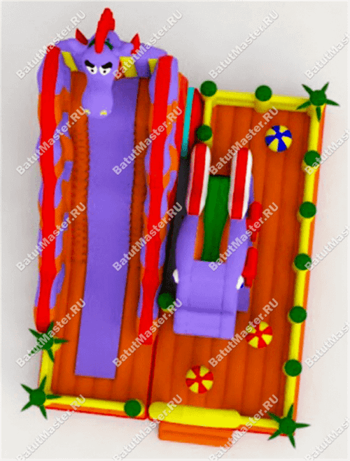 Надувной батут "Сиреневый дракон"