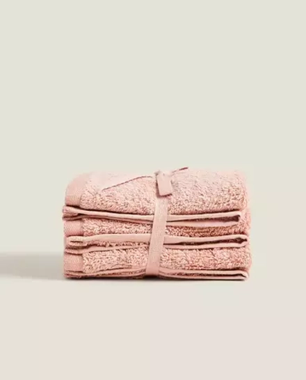 ZARA HOME (НАБОР ИЗ 3 ШТ.) ПОЛОТЕНЦЕ ИЗ ВЫСОКОКАЧЕСТВЕННОГО ХЛОПКА, РОЗОВЫЙ
