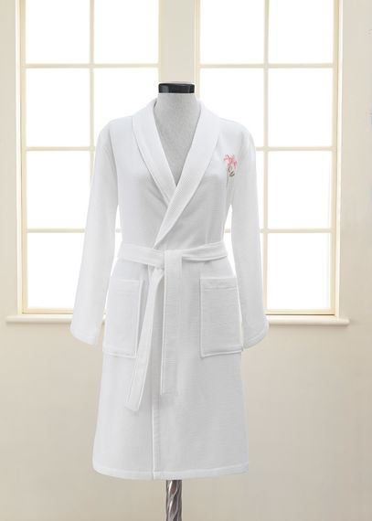 ANEMON  белый махровый женский халат Soft Cotton (Турция)