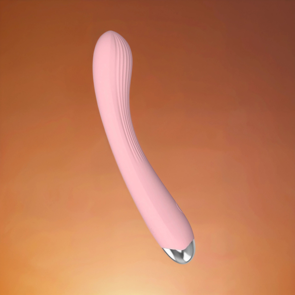 Розовый гибкий силиконовый вибратор - 20,5 см.