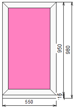 Пластиковое окно 950 х 550 ТермА Эко с глухой створкой