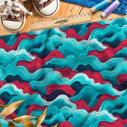 Ткань премиум флис мелодия волны