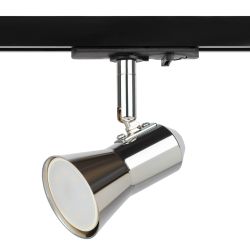 Трековый светильник однофазный ЭРА TR37-GU10 CH под лампу MR16 хром | Однофазные светильники под лампу
