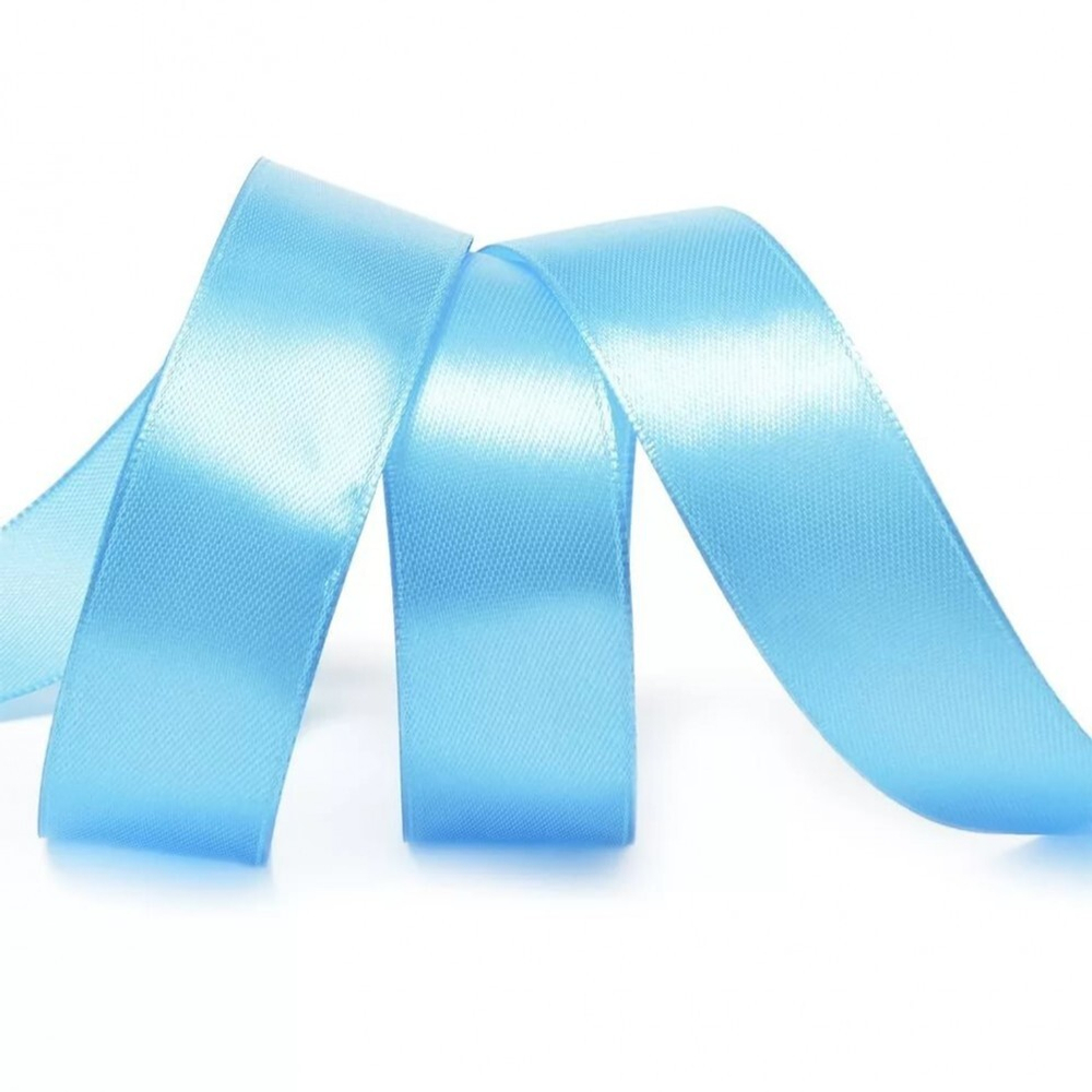 Лента атласная 25 мм. голубая