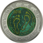 АВСТРИЯ, 2018, 25 ЕВРО [БИМЕТАЛЛ: СЕРЕБРО + НИОБИЙ]