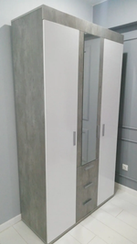 Шкаф для белья Инстайл ШК-30 бетон/белый