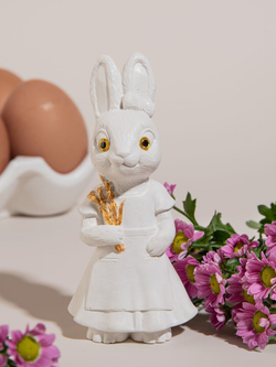 Набор статуэток  Зайки с лавандой из гипсобетона на Пасху