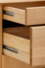 Стол компьютерный, 110х55х74, Вадим, из массива дерева, с ящиком и тумбой, лакированный, Dipriz