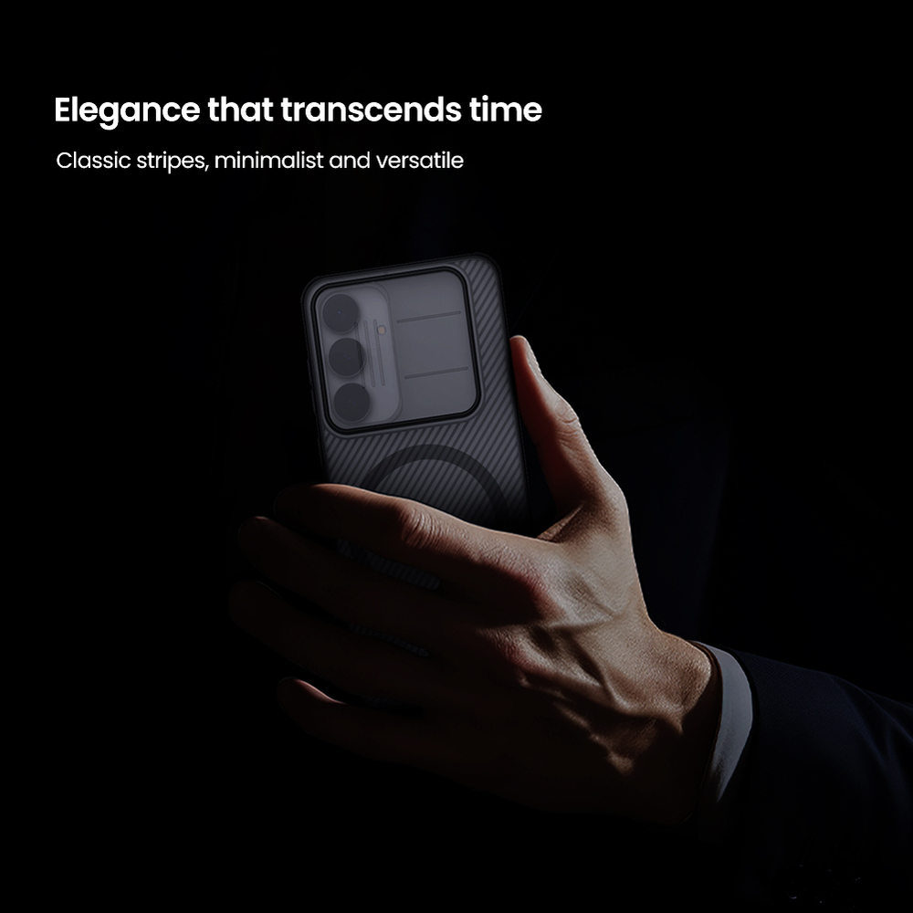 Чехол с встроенным магнитом от Nillkin для Samsung Galaxy S25 FE, серия CamShield Pro Magnetic Case (Clear version) прозрачный тонированный