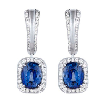 Серьги с сапфирами и бриллиантами, E0070-31/1