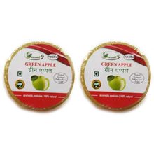 Мыло Karmeshu Зеленое яблоко ручной работы с натуральной мочалкой 75 гр, 2 шт