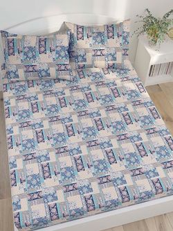 Постельное белье Сказка "Лоскутная мозаика" 2-спальный Наволочка 50х70 см 2 шт Простынь 240х215 см Пододеяльник 175х215 см, перкаль