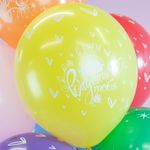 Воздушный Шар (12''/30 см) С Днем Рождения! (воздушные сердца), Ассорти, пастель, 5 ст, 25 шт.
