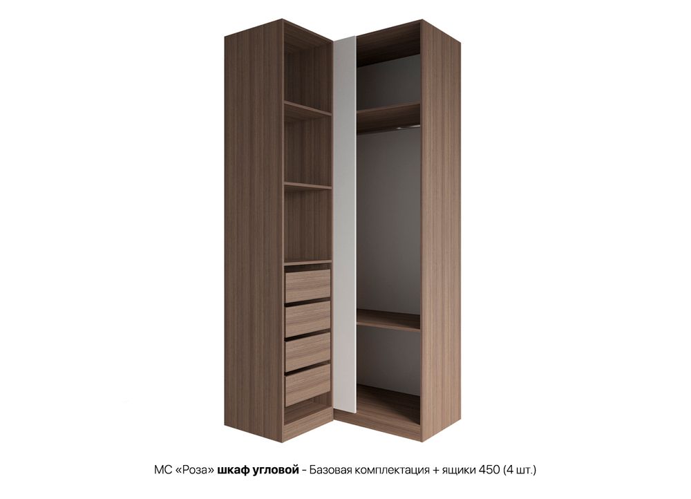 МС Роза Орех Франклин Шкаф угловой 1100