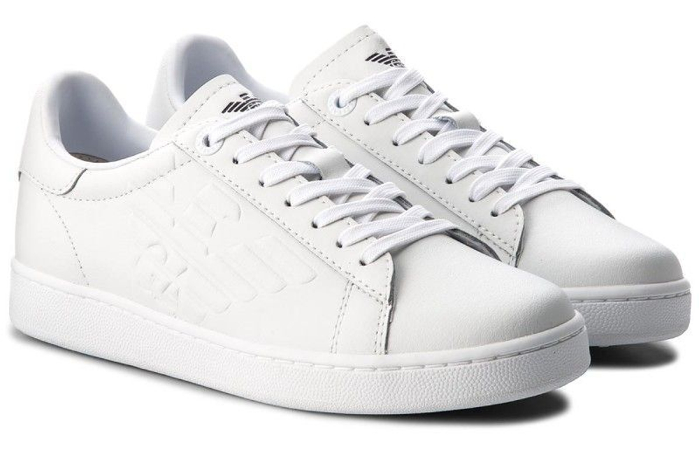 Мужские кроссовки EA7 Unisex Leather Sneaker - white