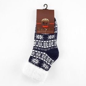 Носки женские шерстяные со снежинками Синие 38-40