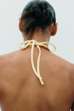 ZARA ТОП С ВОЛАНАМИ, ЖЕЛТЫЙ