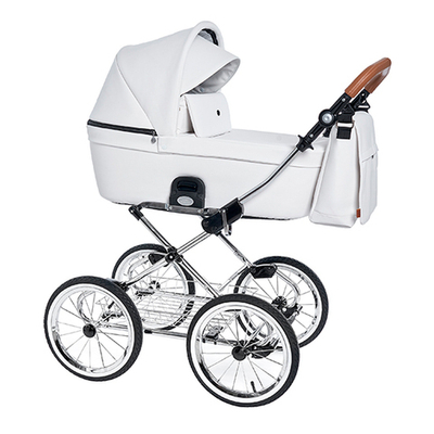 Детская коляска 3 в 1 Roan Coss Classic эко-кожа (Белый) Caramel White