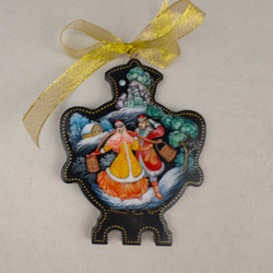 Сувенир Самовар "Парочка" с росписью Палех в коробке