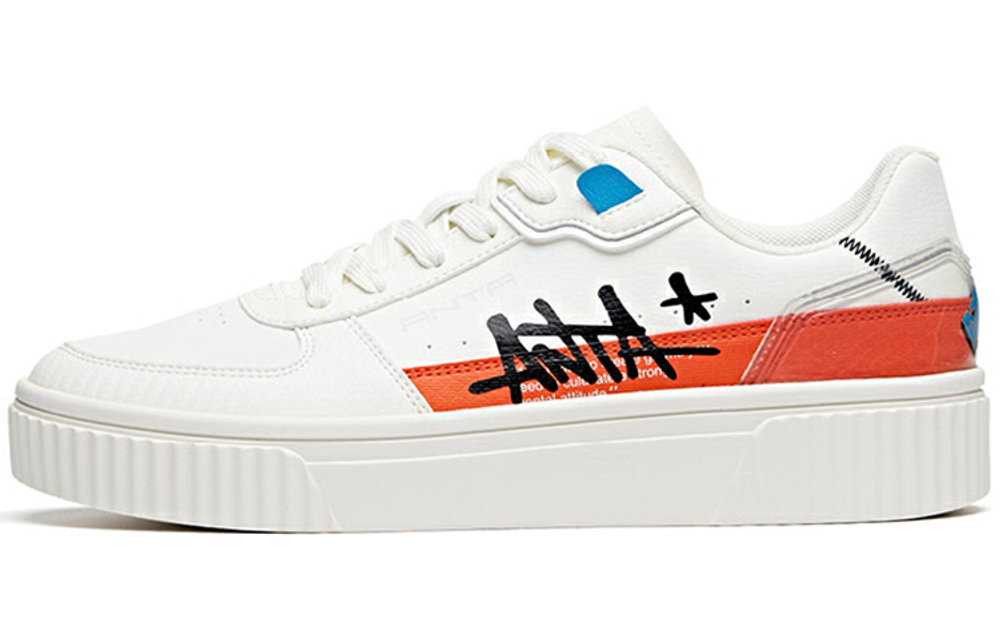 Anta Anta life series letter low-top sneakers men's racing orange