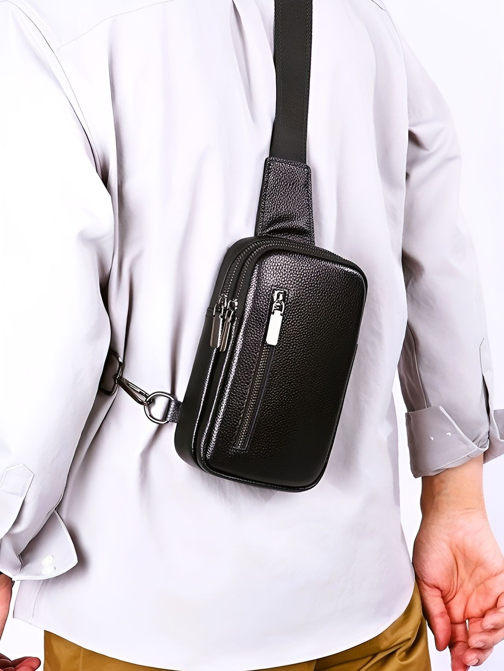 сумка на плечо из натуральной кожи