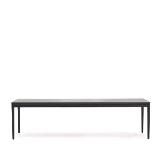 Раздвижной стол Lenon черный из шпона и массива дуба 200(280)x90