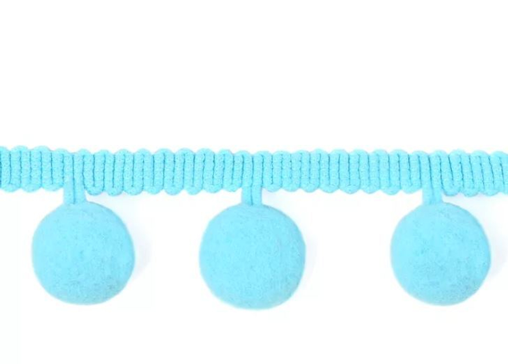 Бахрома помпоны ш.3см. голубой