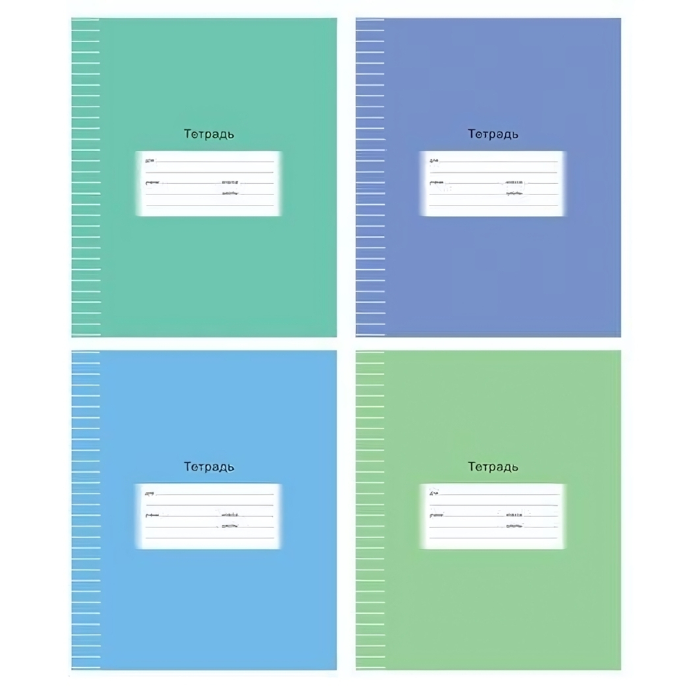 Тетрадь школьная А5 12л клетка "Школьная", ассорт. (BG) микс цветов (комплект 5 шт)