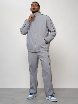 Спортивный костюм мужской модный серого цвета 15020Sr