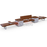 Скамейка Rail Road 02 с 2-мя вазонами и подлокотниками