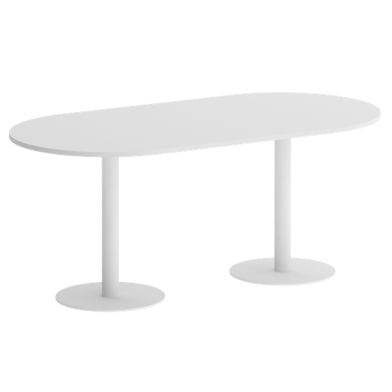 Home Office Стол овальный VR.SP-5-180.1 Белый Бриллиант/Металл Белый 1800*900*753