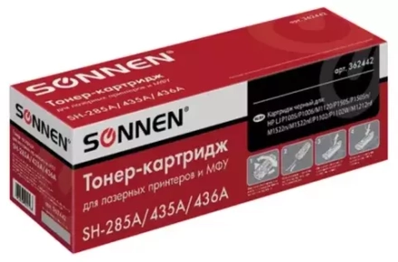 Картридж лазерный SONNEN (SH-CE285A/CB435A/CB436A) для HP LJP1002/1504/1102/M1212, ВЫСШЕЕ КАЧЕСТВО, ресурс 2000 страниц