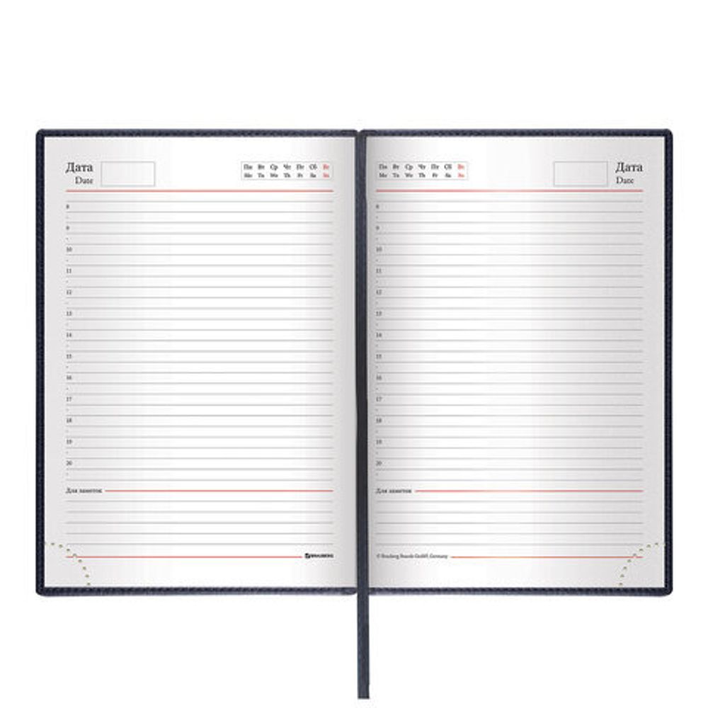 Ежедневник недатированный А5 138х213 мм BRAUBERG "Favorite" под кожу, 160 л., черный, 123397