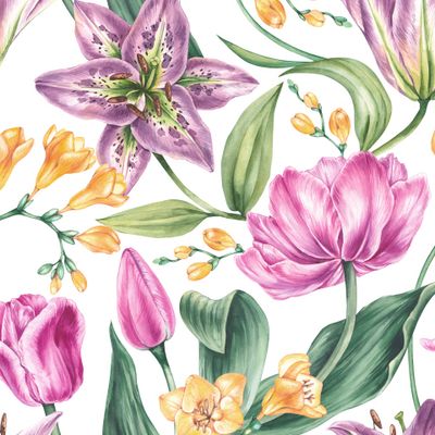 Тюльпаны, фрезии, лилии