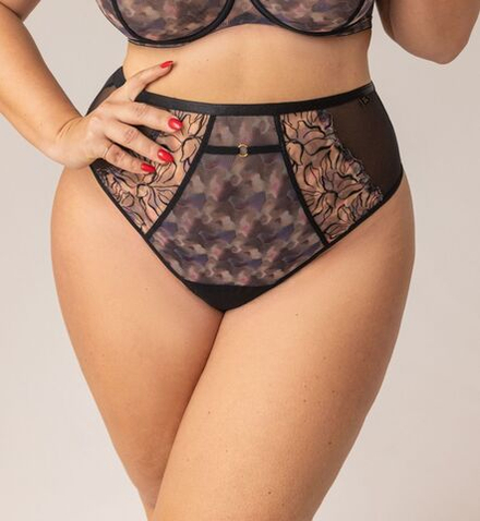 Трусы Kris Line Blurry стринги-шорты High Waist (черный/мульти)