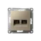 Розетка компьютерная 2-м AtlasDesign RJ45 кат.5E механизм шампань SE ATN000585