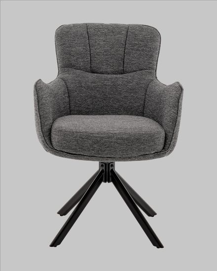 Стул обеденный, крутящийся Eima, ткань тёмно-серая